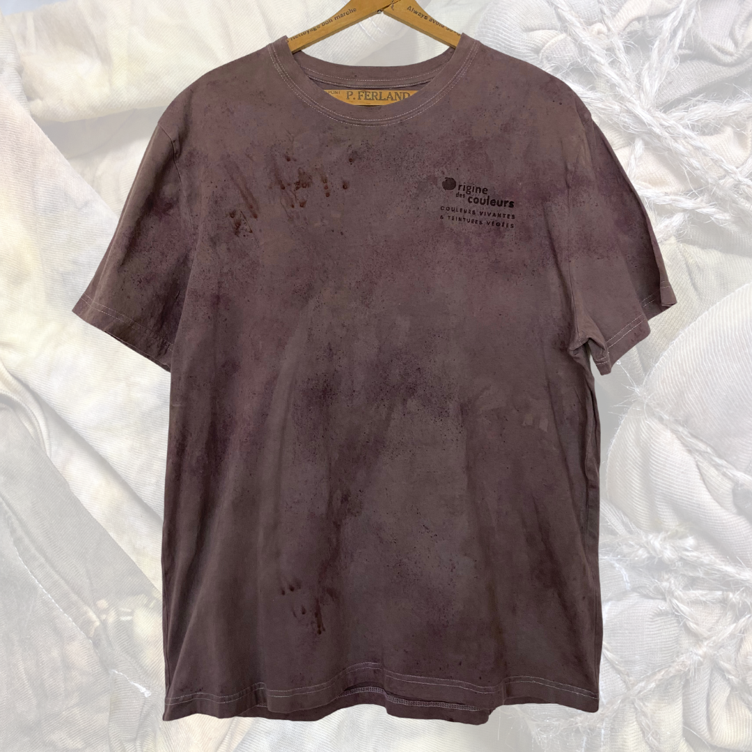 T-shirt à manches courtes "les plantes m'habillent" prune