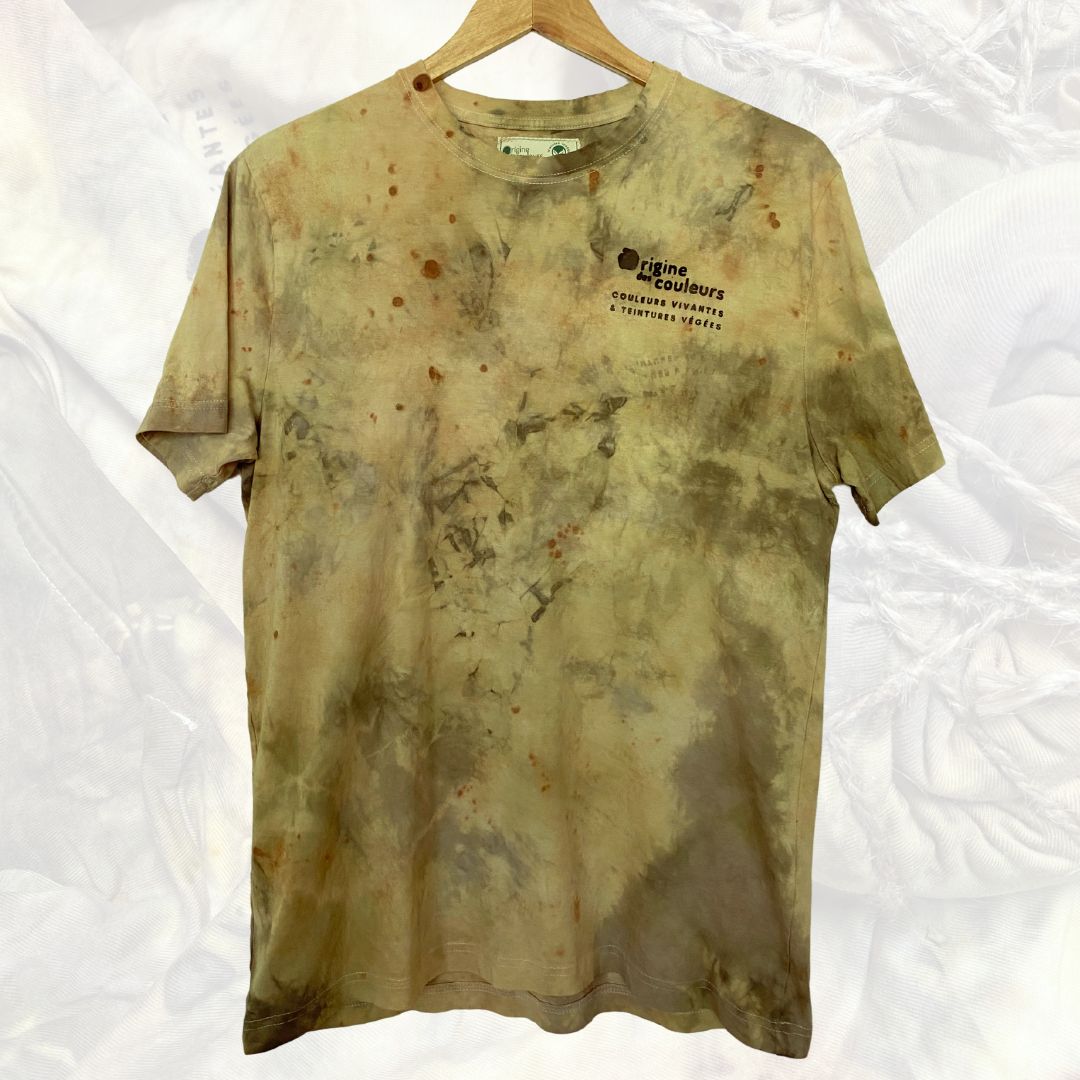 T-shirt à manches courtes "les plantes m'habillent" jaune-vert