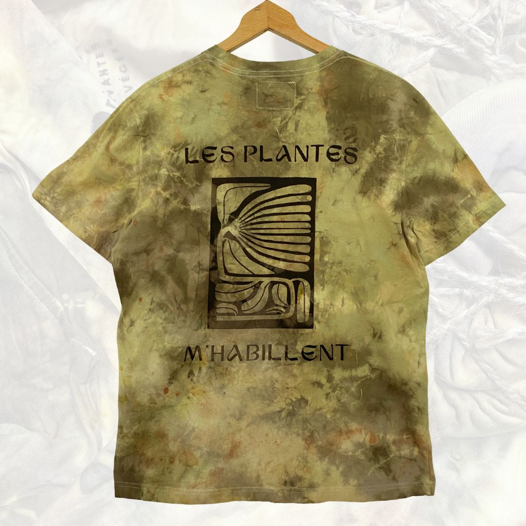 T-shirt à manches courtes "les plantes m'habillent" jaune-vert