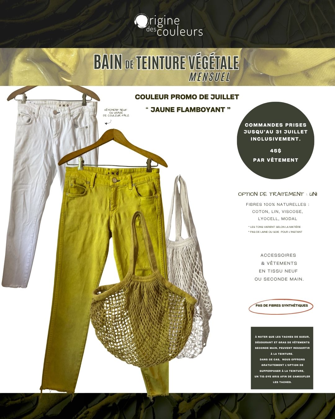 Bain de teinture végétale mensuel _ JUILLET