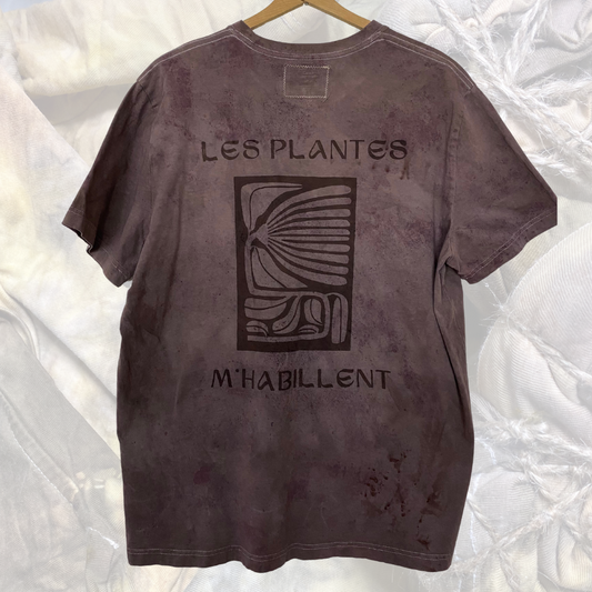 T-shirt à manches courtes "les plantes m'habillent" prune