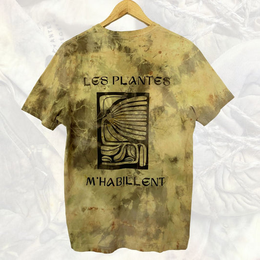 T-shirt à manches courtes "les plantes m'habillent" jaune-vert
