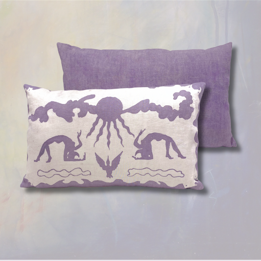 Coussin végé "dance païenne" - mauve
